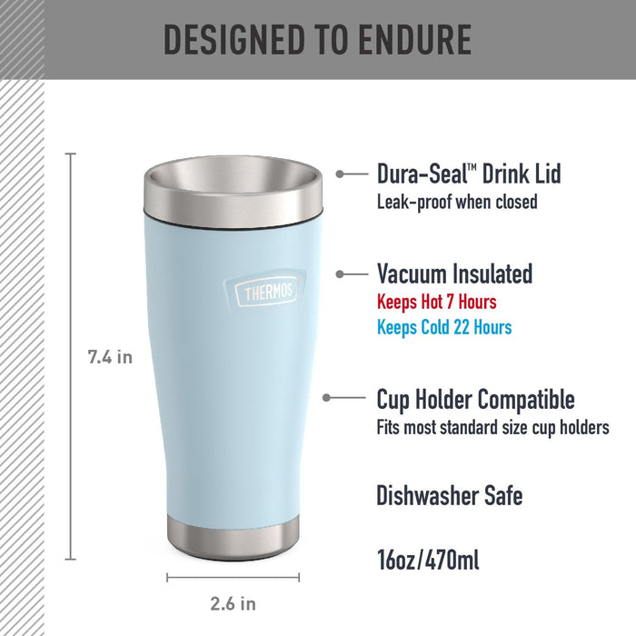 THERMOS ICON STAINLESS STEEL VACUUM INSULATED SANDSTONE TUMBLER 470 ML, IS1012SN, TRAVEL MUG, TUMBLER WITH HANDLE, COFFEE MUG