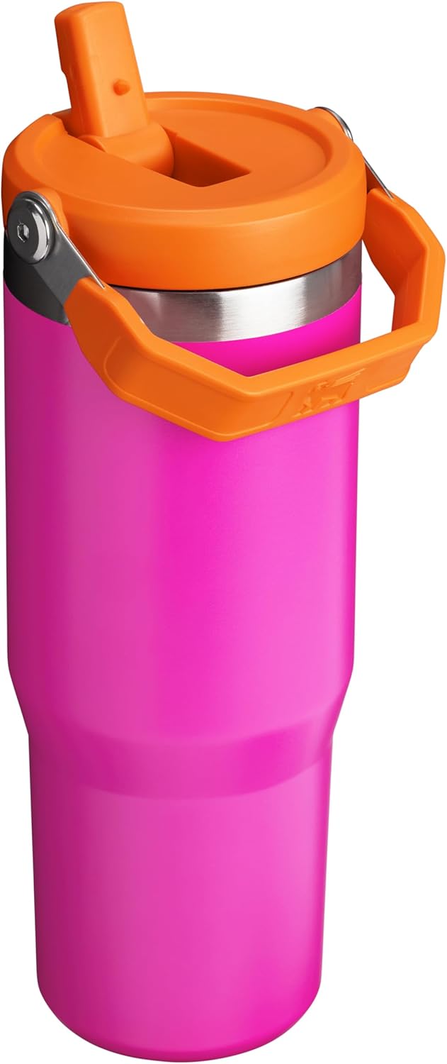Stanley IceFlow Stainless Steel Tumbler with Straw - Vacuum Insulated Water Bottle for Home, Reusable Cup with Straw Leakproof Flip - Cold for 12 Hours or Iced for 2 Days, 30 Oz, Black 2.0