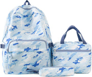 Kids Cute Backpack Set for School, 5PCS Kwaii School Bag Large-capacity, Girls Boys Back to School Book Bag Backpack for Teen - G/blue