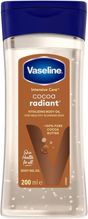 Intensive Care Cocoa Radiant Vitalizing Body Oil With 100% Pure Cocoa Butter & Replenishing Oils For Long-Lasting Radiant Glow Non-Greasy Body Gel Oil for Healthy & Glowing Skin 200 ml - Cocoa Radiant