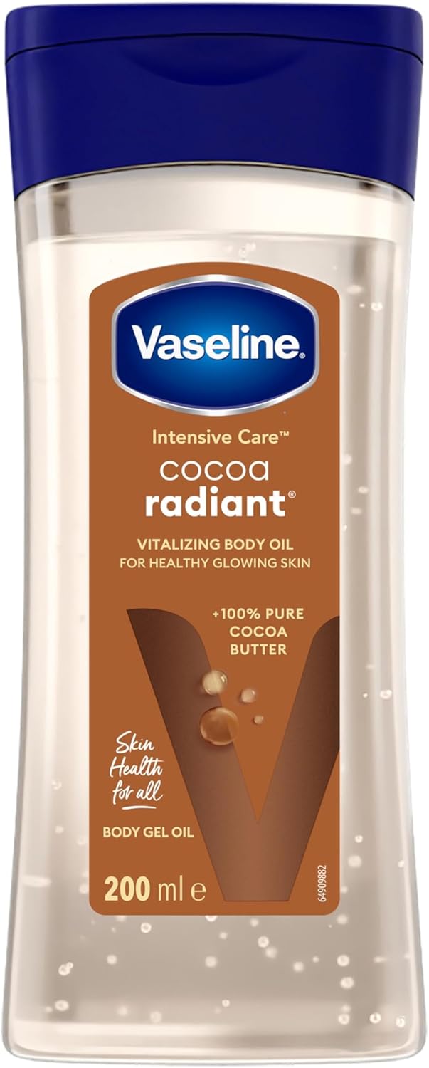 Intensive Care Cocoa Radiant Vitalizing Body Oil With 100% Pure Cocoa Butter & Replenishing Oils For Long-Lasting Radiant Glow Non-Greasy Body Gel Oil for Healthy & Glowing Skin 200 ml - Cocoa Radiant
