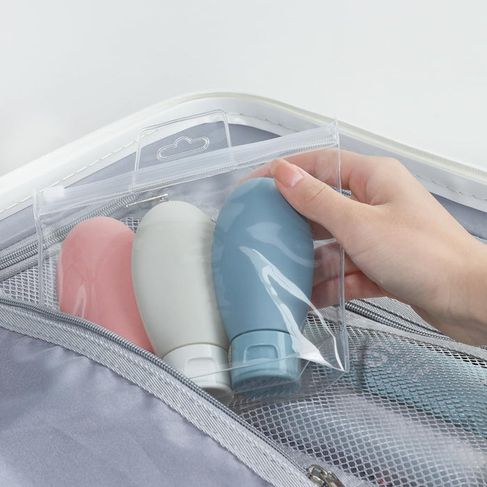 ECVV 3 Pack Portable Travel Bottles for Toiletries, Leakproof Refillable Liquid Containers for Shampoo, Body Lotion, Hair Conditioner, 60ml/2.02oz
