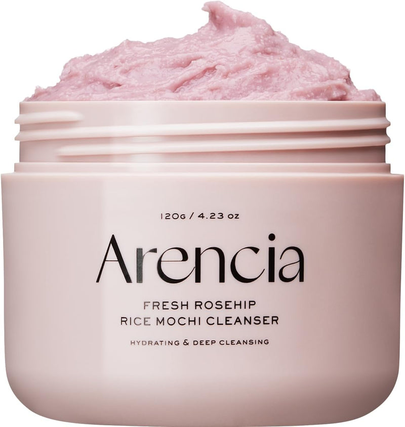 Rosehip Brightening Rice Mochi Face Cleanser & Daily Scrub - Moisturizing, Exfoliating & Deep-Cleansing - All Skin Types with Rice Powder & Rice Water (120g) - 120g Royal Rosehip
