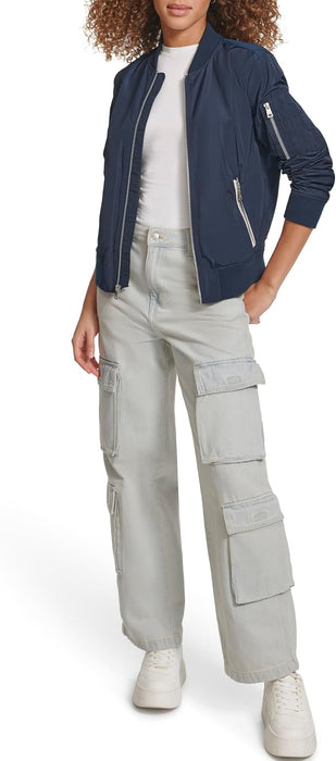 Levi's Women's Women's poly bomber jacket with contrast zipper pockets Jacket