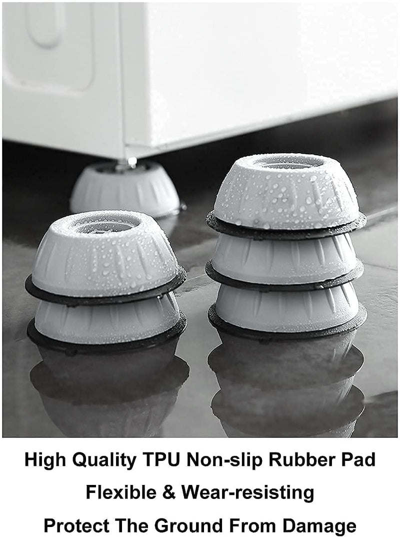 TAXARK 4Pc Washer Dryer Anti Vibration Pads with Suction Cup Feet, Fridge Washing Machine Leveling Feet Anti Walk Pads Shock Absorber Furniture Lifting Base (Multi)