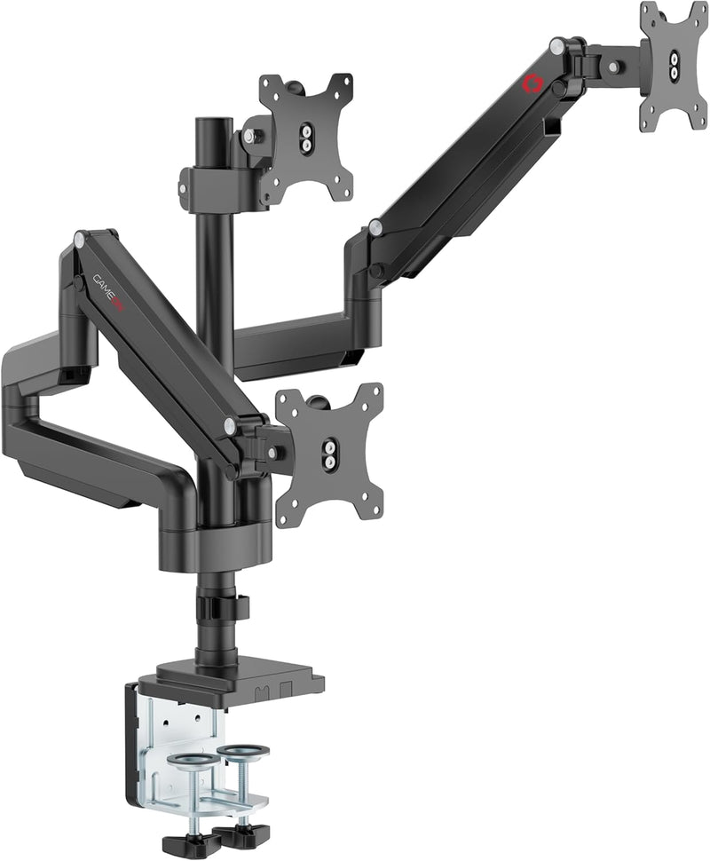 GAMEON GO-5336 Single Monitor Arm for Gaming and Office Use Fits 17" - 32" Screens Each Arm Supports Up to 9 KG - 17" - 30"(upto 6KG) TRIPLE MONITOR ARM