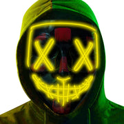 Poptrend Halloween Mask LED Light up Mask Scary mask for Festival Cosplay Halloween Costume Masquerade Parties,Carnival,Gift - Yellow