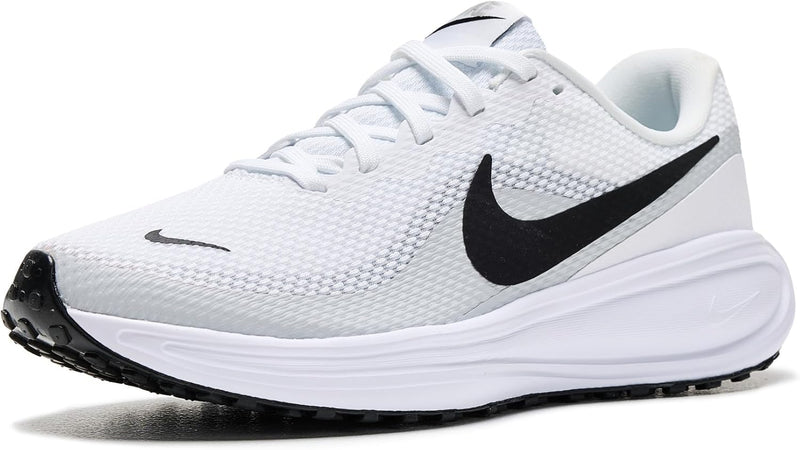 W NIKE REVOLUTION 8 WIDE womens Laced Shoes - WHITE/BLACK-PURE PLATINUM