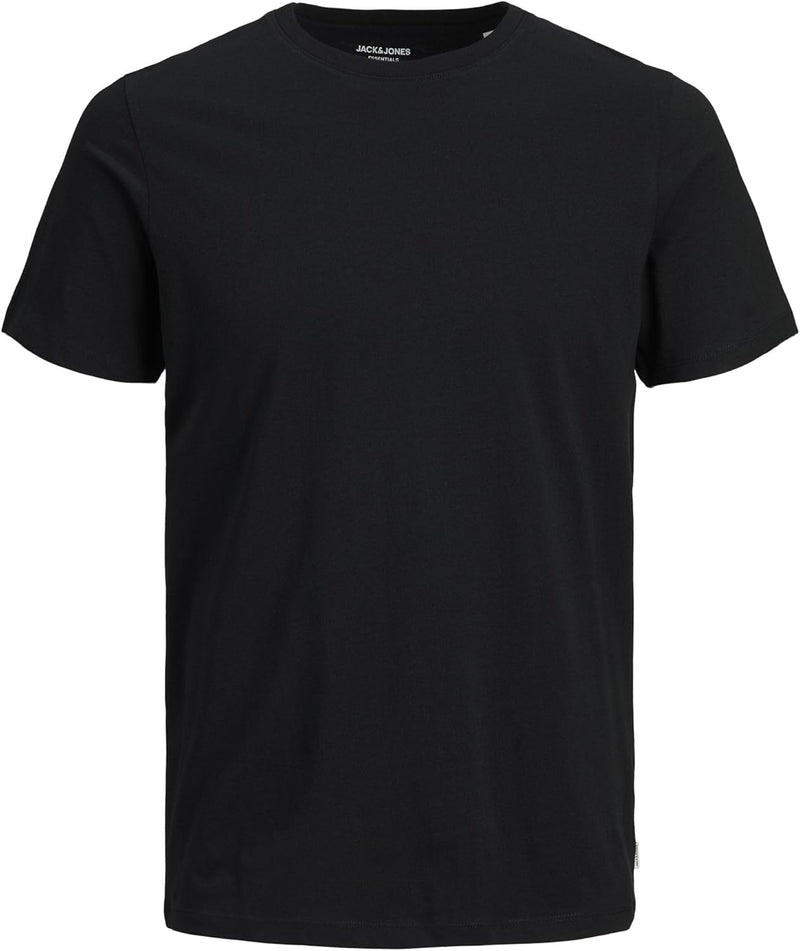 mens JJEORGANIC Basic Tee O-Neck T-Shirt (pack of 1) - Black/Black