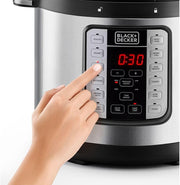 Black & Decker 1000W 6L Electric Pressure Cooker 7in1, With 12 Smart Programs 9 Safety Features Dishwasher Safe with Accessories, For Quick and Easy Meals PCP1000-B5 2 Years Warranty