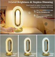Modern Table Lamp, 3 Color LED Night Light for Bedroom, Rechargeable Minimalist Small Nightlight for Living Room, Bedside, Bar & Dining Room, Festive Mood Ambient Lighting