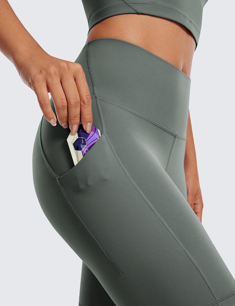 CRZ YOGA Women's Butterluxe Biker Shorts 8 Inches - High Waisted Yoga Shorts Side Pockets Buttery Soft