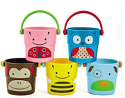 Skip Hop Baby Bath Toy, Zoo Stack & Pour Buckets, 5 Count (Pack Of 1) - Stack & Pour Buckets