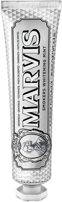 Marvis Smokers Whitening Toothpaste, Mint, 85ml, Promotes the Natural Whitening of the Teeth, Plaque Removal Toothpaste, Long-Lasting Freshness