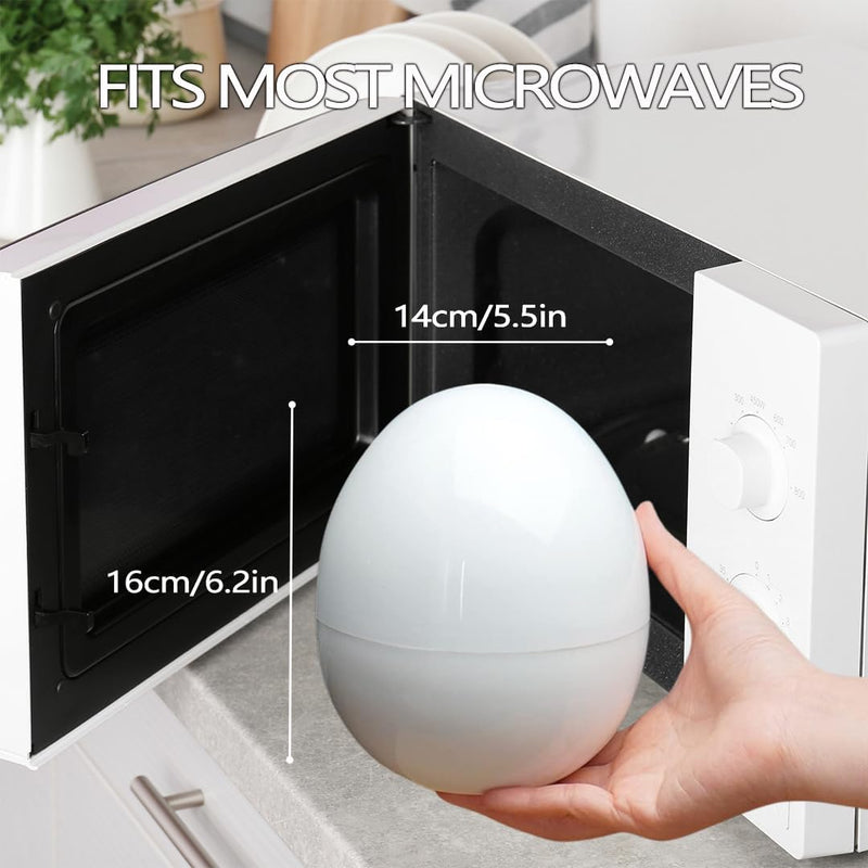 LENND Egg Cooker With 4 Egg Capacity, Microwave Hardboiled Egg Maker for Perfectly Cooked Eggs in Under 9 Minutes