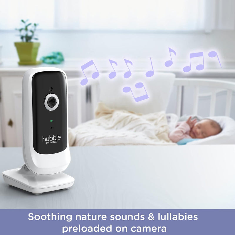 Hubble Nursery View Premium Twin Baby Monitor 5" Split-Screen Display, 2 Cameras, 2-Way Talk, Infrared Night Vision, Digital Zoom, Temp Sensor, 300m Range, Lullabies, Works with HubbleClub App