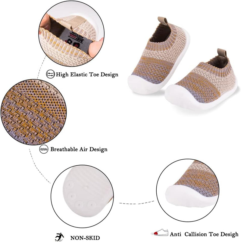 Baby Toddler Non-Skid Sock Shoes Indoor Slipper Breathable Cotton Mesh Lightweight Sole Infant Boy Girls Kids Children