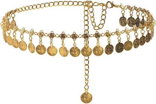 Gold Waist Chain for Women, Vintage Coin Tassel Belly Belt, Adjustable Boho Hip Chain Jewelry for Dresses, Saree, Jeans and Skirts, Western Cowgirl Fashion Accessory
