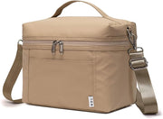 Insulated Lunch Bags for Women Cooler Bag Lightweight Nylon Waterproof Lunch Box For Work - Small Khaki