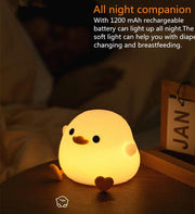 HAWAII Duck Night Light for Kids,Soft Silicone Cute Night Lamp for Kids Room,Touch Control Dimming,USB Rechargeable Portable Night Light,Gifts for Boys & Girls