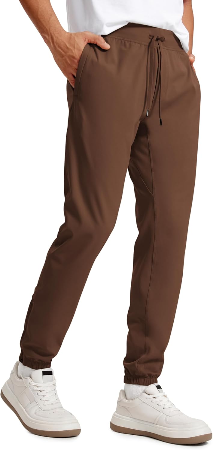 CRZ YOGA Men's Lightweight Jogger Pants - 30'' Elastic Stretchy Pants with Side Pockets