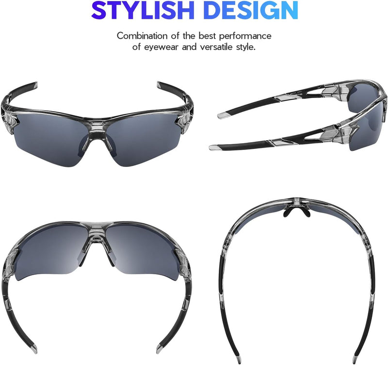 Polarized Sports Sunglasses for Men Women Youth Baseball Fishing Cycling Running Golf Motorcycle Tac Glasses UV400
