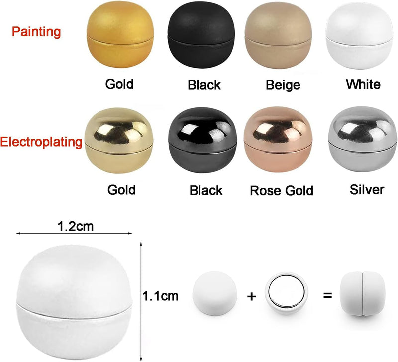 Yoezuo 8 Pcs Magnetic Hijab Pins, No Magnet, No Holes, Easy to Use, Super Strong Magnet, 8 Colors