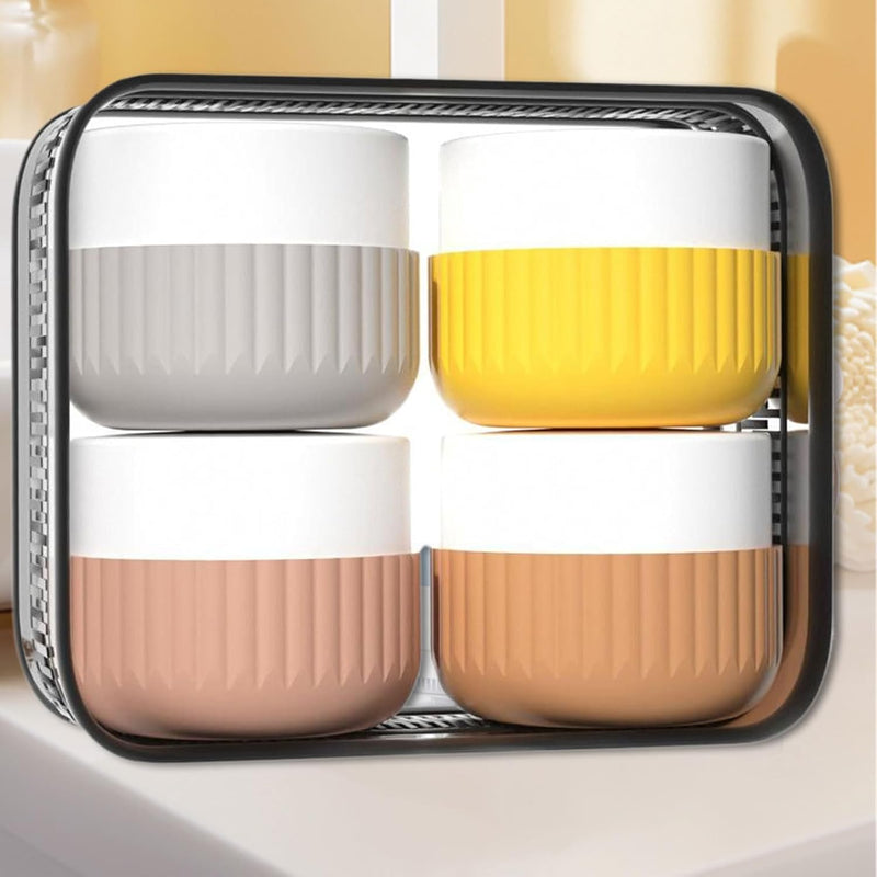 kinrguiyuez Travel Toiletry Containers, Leakproof Small Travel Toiletry Bottles Set of 4, 50ml Compact Storage Organizer for Home Travel Outing Busines Trip Vacation
