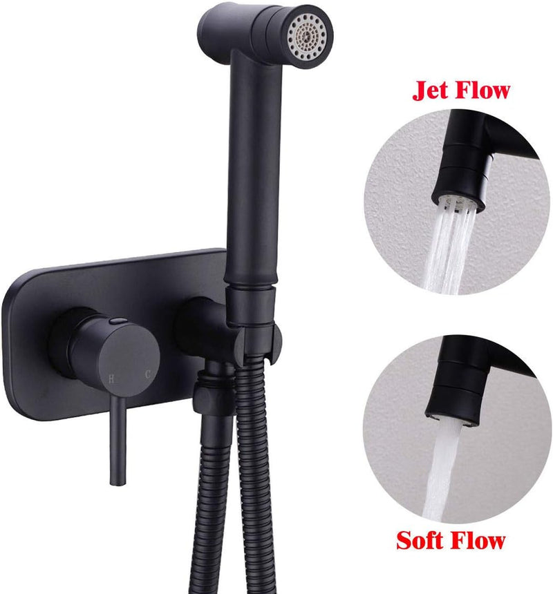 TRUSTMI Toilet Concealed Hot and Cold Bidet Spray Set, Brass Hand Held Warm Water Sprayer Shattaf,Chrome