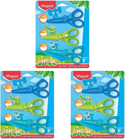 Maped Kidicraft Childrens Safety Craft Scissors (Pack Of 3) Zig Zag, Curves & Straight Cut - 3 count (Pack of 3)