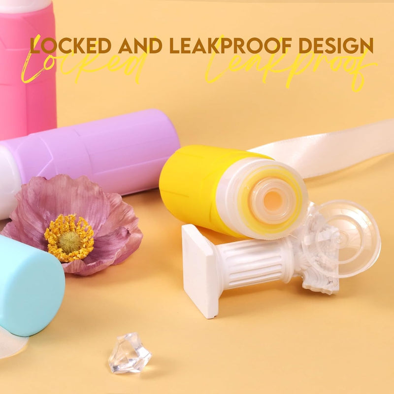 3.3oz TSA Approved Travel Bottles - Leakproof Toiletry Containers Set, BPA Free Squeeze Bottles for Shampoo, Lotion & Cosmetics (Macaron Colors, 6 Pack)