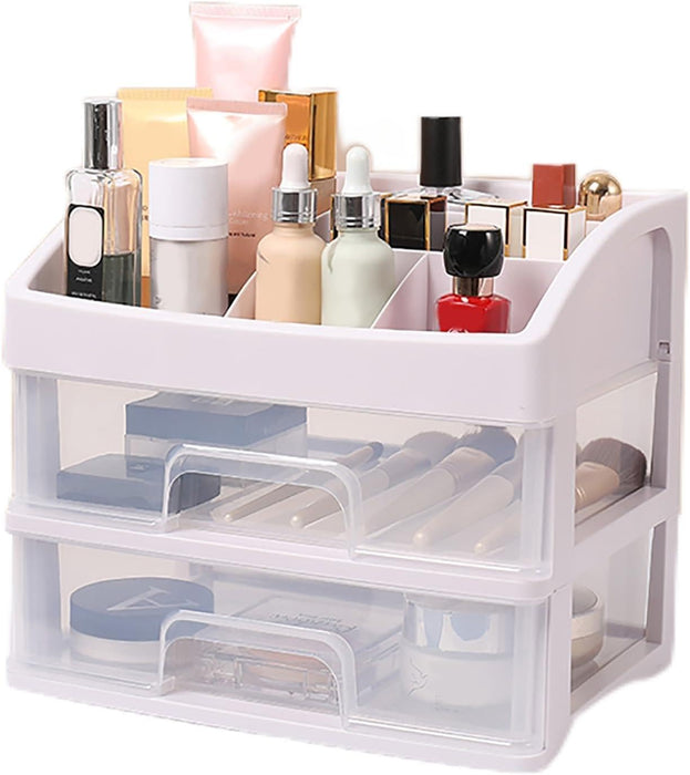 ALOXE Cosmetic Organizer Box Drawers Storage Plastic Stationary Box | Make Up Organiser For Women