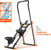 Vertical Climber for Home Gym Exercise, Stair Climber for Full-Body Workout, Compact Folding Cardio Exercise Climber with Extended Step Range, Adjustable Height Handlebar Fitness Stair - Black