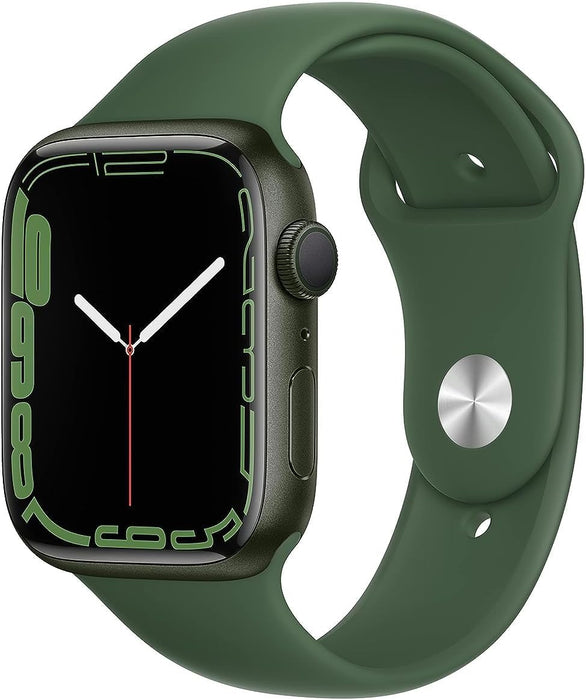 Apple Watch Series 7 (GPS, 45mm) Smart watch - Midnight Aluminium Case with Midnight Sport Band - Regular. Fitness Tracker, Blood Oxygen & ECG Apps, Always-On Retina Display, Water Resistant (Renewed)