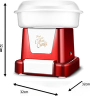 Jaffiust Cotton Candy Machine Premium Candy Floss Maker 500W, Carnival Style 32cm x32cm Red - Red