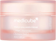 Triple Collagen Cream 50 ml Korean Moisturizing Face Cream Daily Firming & Conditioning Care for Smooth, PlumpLooking Skin - White