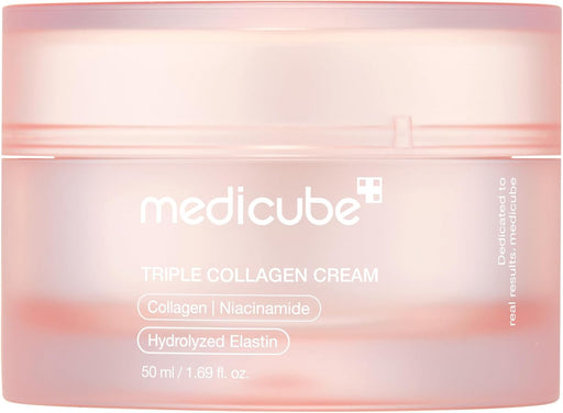 Triple Collagen Cream 50 ml Korean Moisturizing Face Cream Daily Firming & Conditioning Care for Smooth, PlumpLooking Skin - White