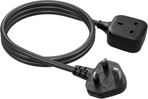 EP 1M 13A Heavy Duty Extension Lead 3 Socket Fireproof Power Strip with Surge Protection Indoor Extension Cable for Home, Office Black - 3M