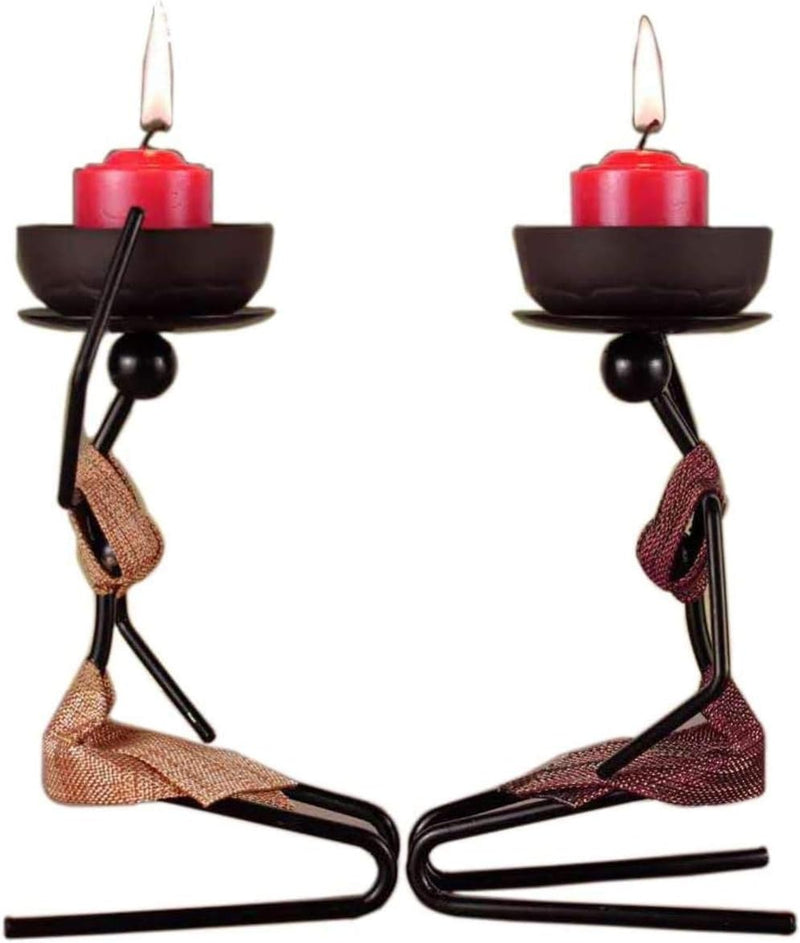 Cicodona Black Metal Candles Holder-Pillar Candlestick Decorative Table Candle Stand for Indoor Outdoor, Events, Parties, Christmas Day Gift, Wedding Decorations