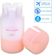 JIALTO 60 ML Refillable Shampoo Cream Lotion Storage Plastic Container Bottle, 3 in 1, Essential Travel Accessories for Women & Men, Convenient Cosmetic Organizer (3 Compartment 60 ML, Pink)