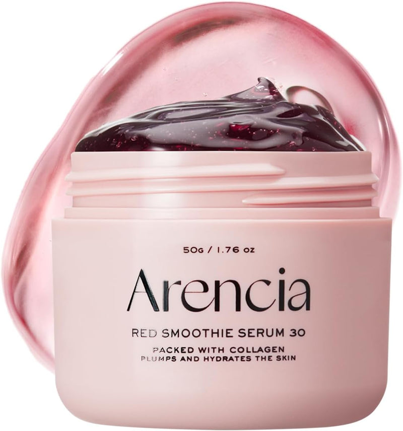 Overnight Red Smoothie Face Mask Serum, Glowing & Soothing with 30% red collagen, Niacinamide, Peptide, Vitamin E