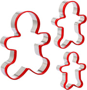 X spring Gingerbread Man Cookie Cutters, 3Pcs Set of Durable Baking Molds, Christmas Cookie Cutters for Holiday Baking, Gingerbread Boy Shaped Cookie Makers for Kids and Adults