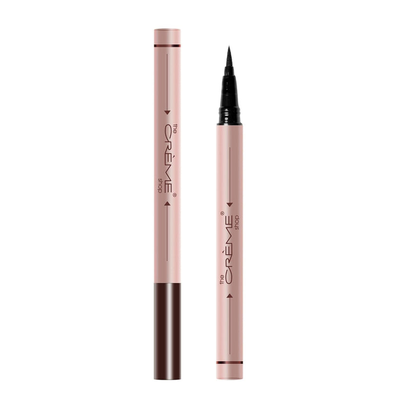 The CrÃ¨me Shop Black Liquid Eyeliner Pen. Quickdry & Waterproof. No Smudge Dramatic Cat-Eye. Felt Tip. Made In Korea- Get In Line, Dark Brown