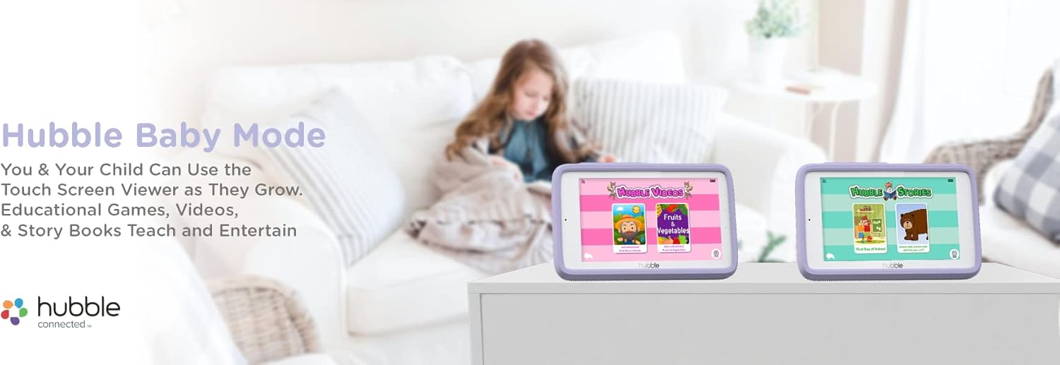 HUBBLE CONNECTED Nursery Pal Link Premium Twin - 5-Inch Baby Monitor with Multiple Features, 2 Smart Camera