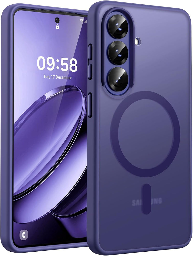 TOCOL for iPhone 17 Case 6.3-Inch, Upgraded Camera Protection, Built-in Ring, Compatible with MagSafe, Shockproof Non-slip Translucent Matte Phone Case, Black - Midnight Purple S26