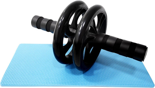 SKY LAND Ab Double Wheel Exercise Roller Wheels - Black, Abdominal Wheel, Core Strength & Stability Trainer for Home Workouts, Compact & Portable Abdominal Fitness Equipment
