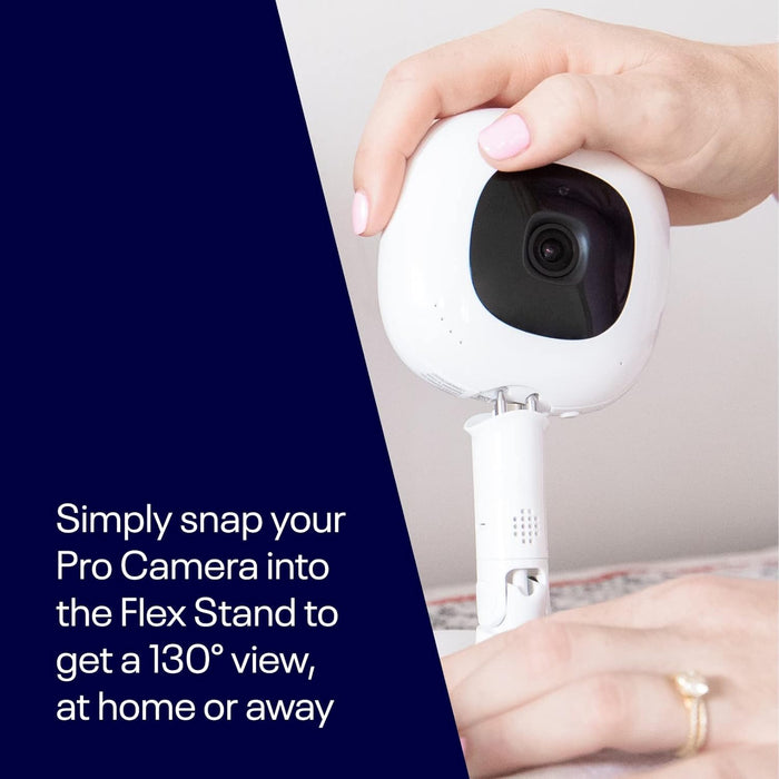 Nanit Pro 1080p HD Smart Baby Monitor & Flex Duo Stand, Featuring Split Screen and Alert Zone Function, Includes Small Breathing Band, White