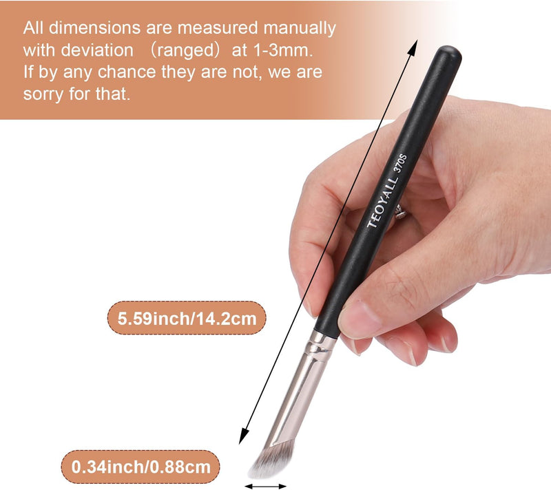 TEOYALL Angled Foundation Contour Brush, Synthetic Kabuki Brush for Concealing Blending Setting Buffing with Liquid, Cream and Powder Cosmetic (170S)