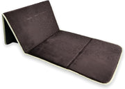 Foldable Prayer Mat with 115 Reclining Backrest Ergonomic Janamaz with Knee Cushion & Carry Bag Islamic Back Support Mat for Comfortable Prayers Grey - Dark Brown