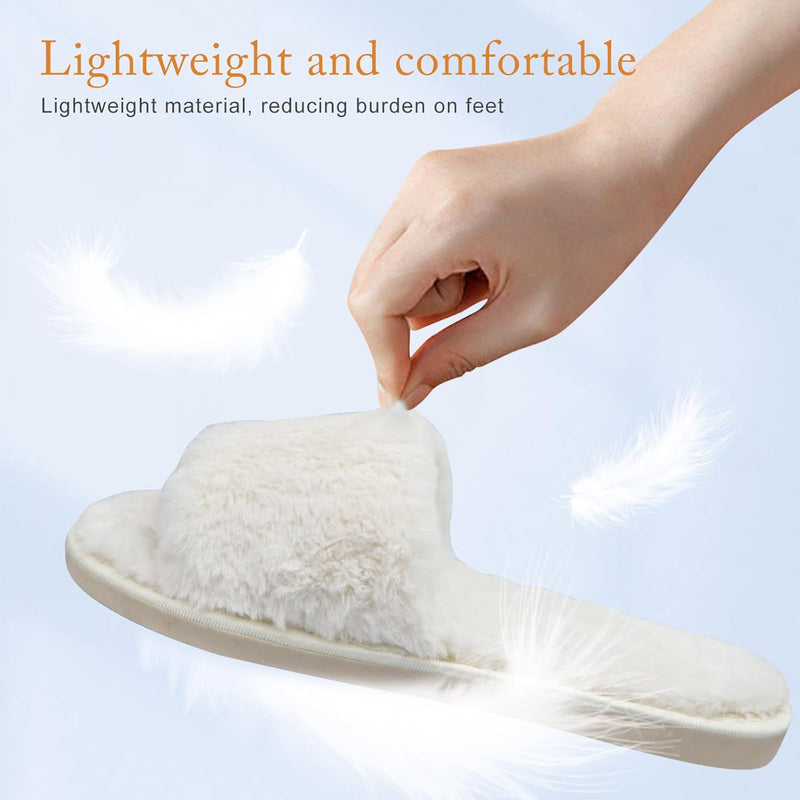 URbazaar Women‘s House Slippers Faux Fur Fashion Warm Shoes Woman Slippers Comfortable Home Furry Slippers,Lightweight Non Slip House Slippers For Cozy Indoor Outdoor
